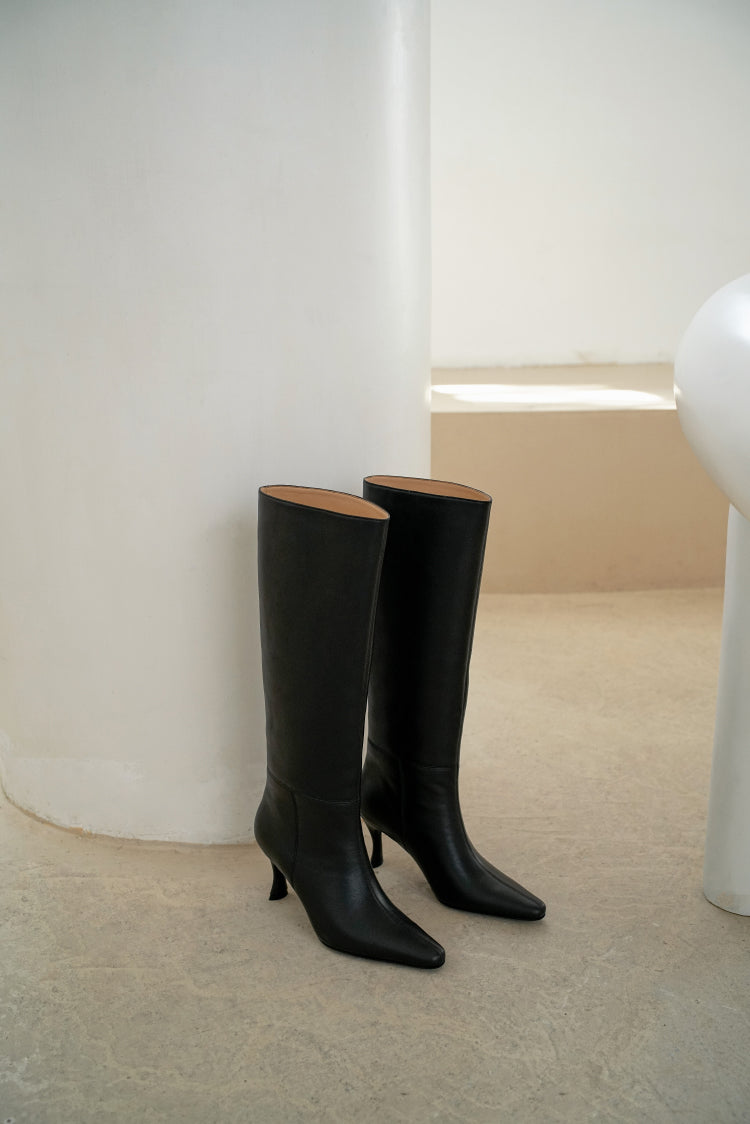 Alais Knee High Boots in Black
