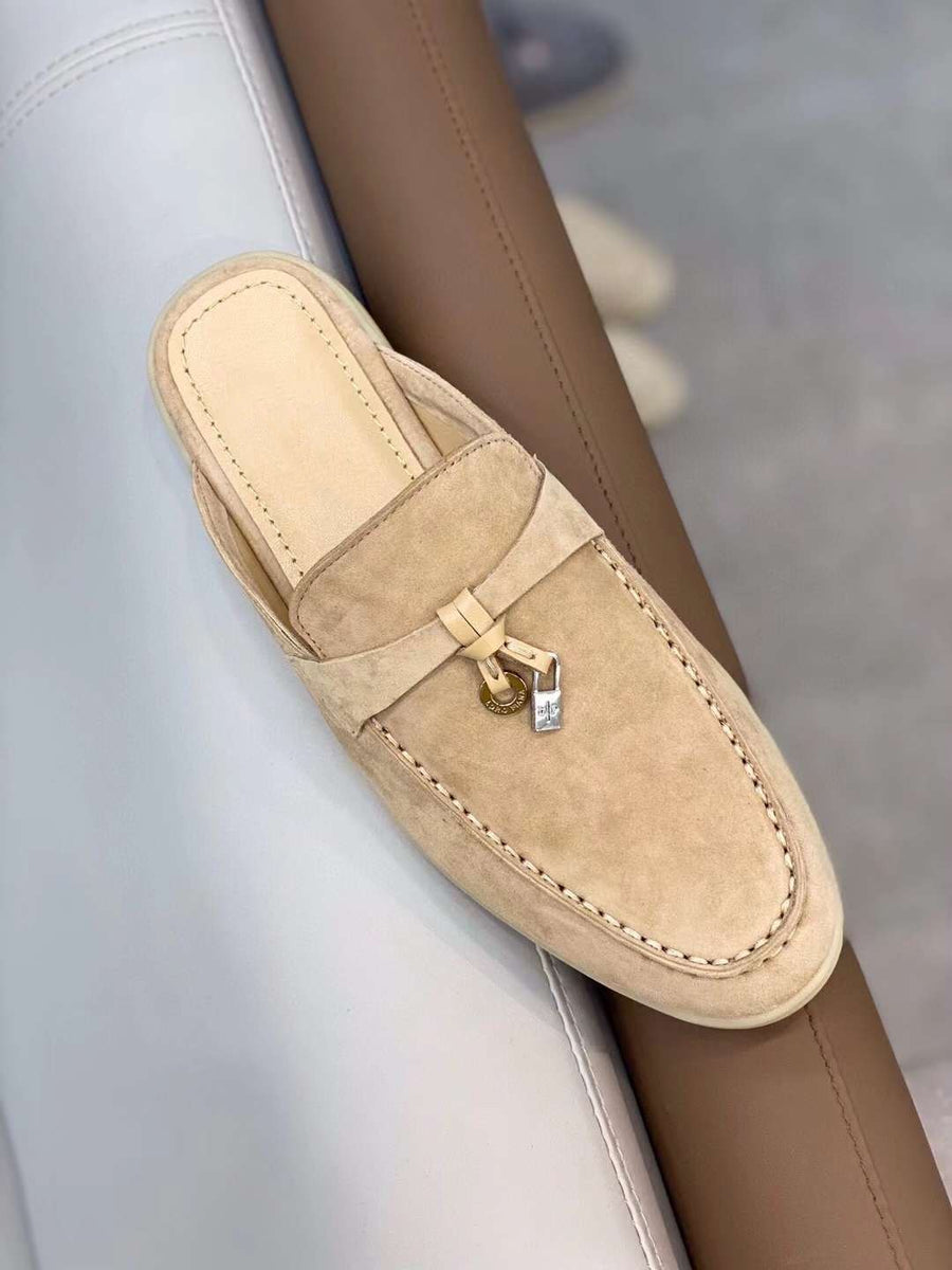 Suede loafer slippers