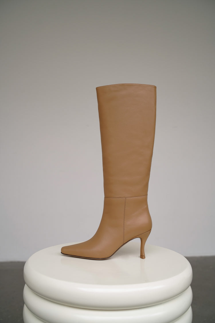 Alais Beige Knee High Boots