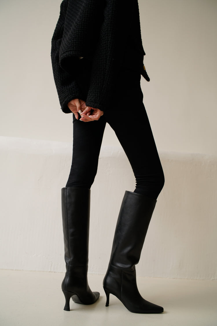 Alais Knee High Boots in Black