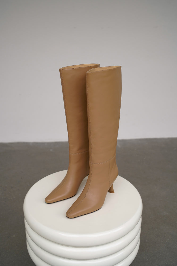 Alais Beige Knee High Boots