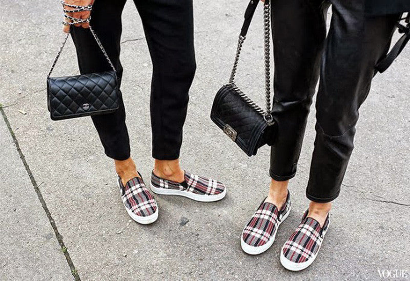 Cecille  tartan slip on flats