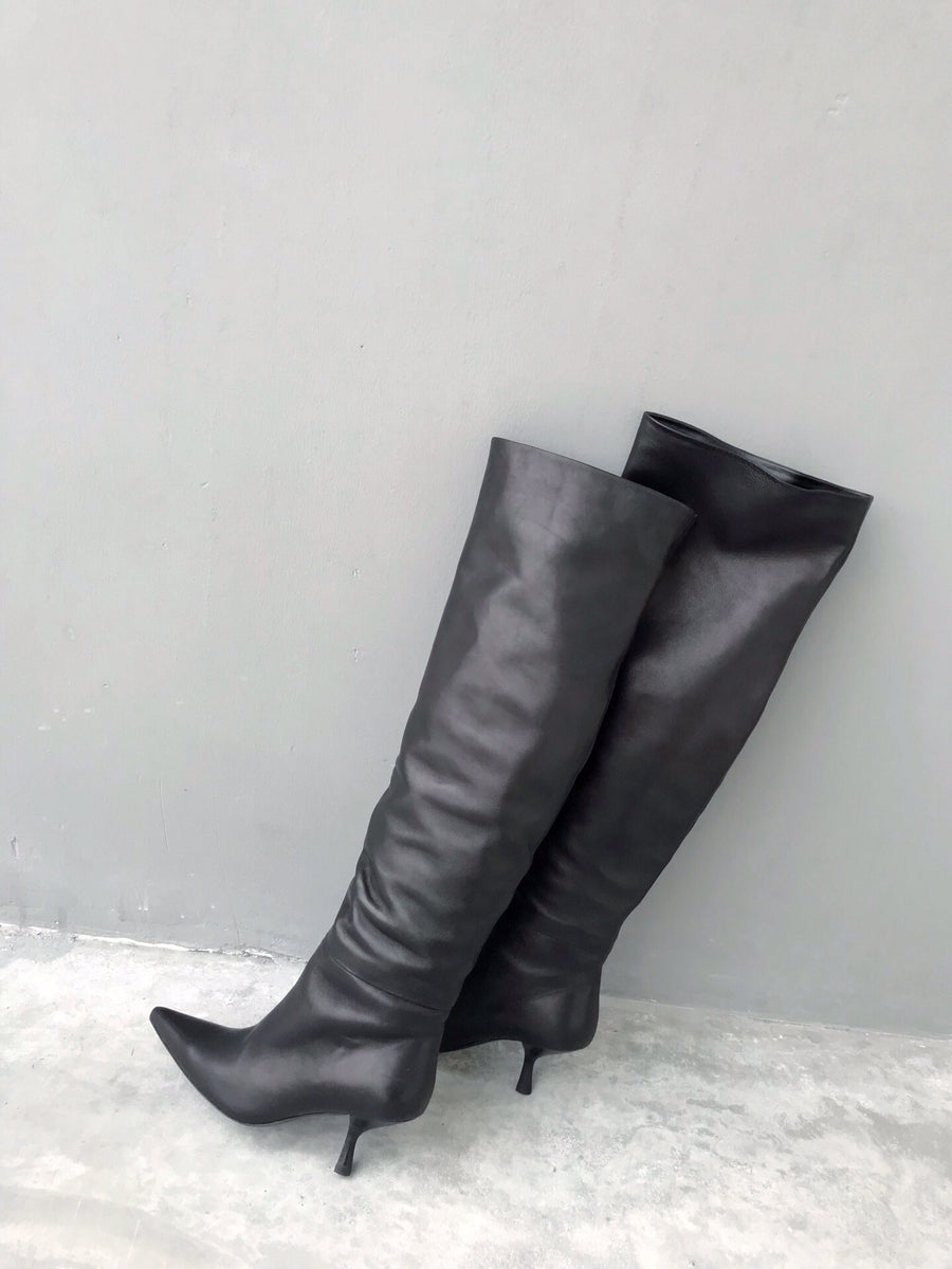 Dernee over the knee boots black