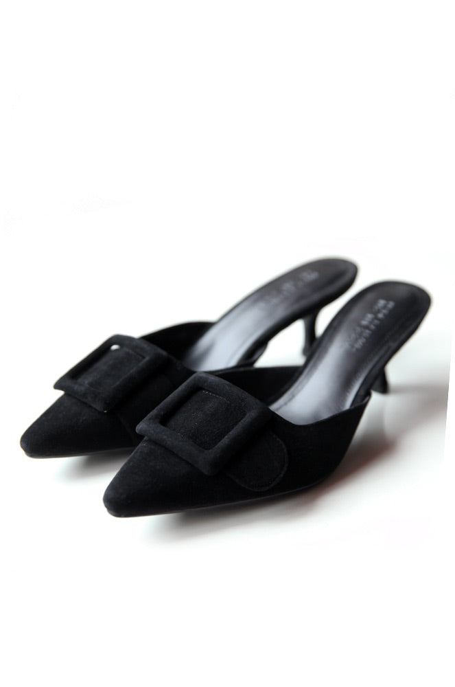 Quinn suede heels black