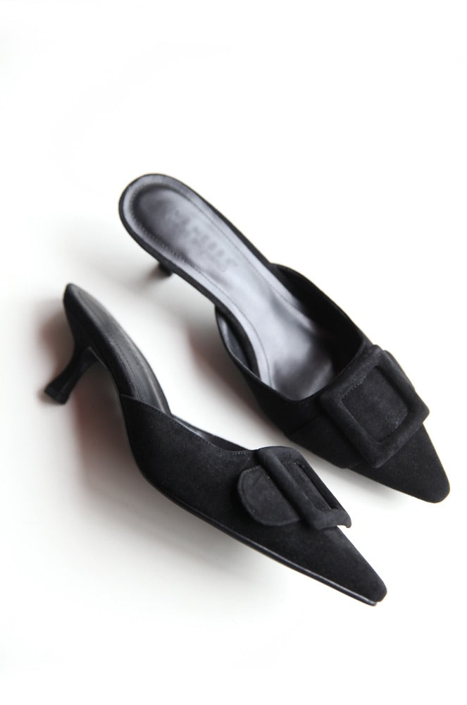 Quinn suede heels black