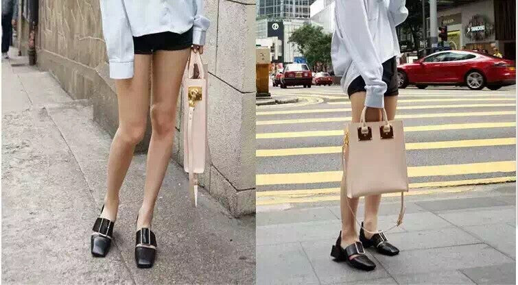 Jane Chunk Heel Loafers in Black